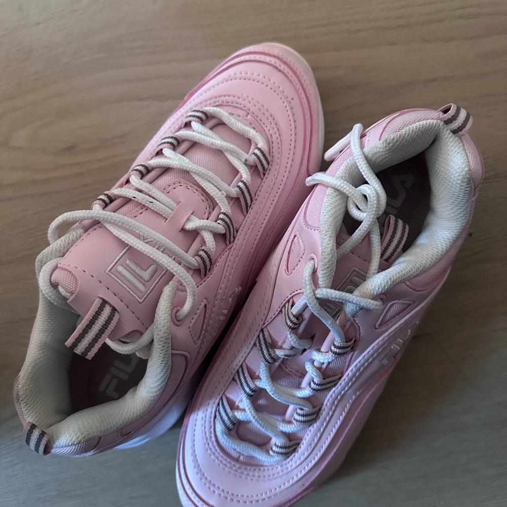 Fila Light Pink and White Athletic Shoes - Picture 2 of 3